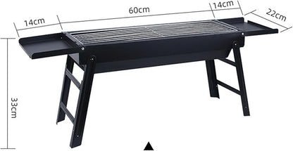 Folding Portable Barbecue Charcoal Grill, Barbecue Desk Tabletop Outdoor Stainless Steel Smoker BBQ for Outdoor Cooking Camping Picnics Beach