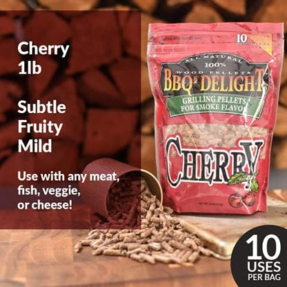 BBQr's Delight Wood Smoking Pellets - Super Smoker Variety Value Pack - 1 Lb. Bag - Apple, Hickory, Mesquite, Cherry, and Pecan