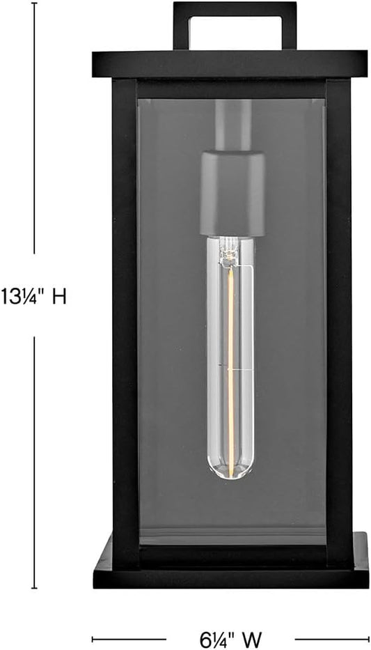 Hinkley Weymouth Small Outdoor Wall Mount Rectangle Lantern, Black