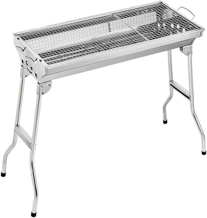 Charcoal Grills BBQ Grill Stainless Steel Small Portable Folding Charcoal BBQ Grill with Non-Slip Feet Large Charcoal Grill for Outdoor Camping Charcoal Grill Cooking