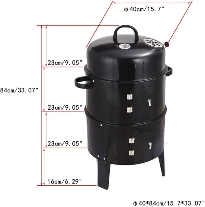 Outdoor Double-Layer Grill, Charcoal Wood Fired Braising & Smoking Stove,Portable Grill for Camping, Outdoor Cooking, Outdoor Kitchen, Patio, Garden