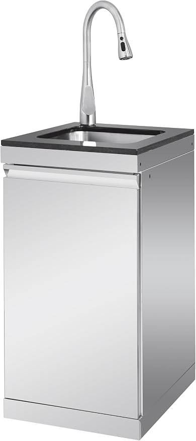 82-inch 6-Burner Gas Grill 85,000 BTU Outdoor Kitchen Barbecue | Stainless Steel Grill Island with Sink, Storage Cabinets, and Wine Refrigerator,Backyard, Patio, Lawn, Silver