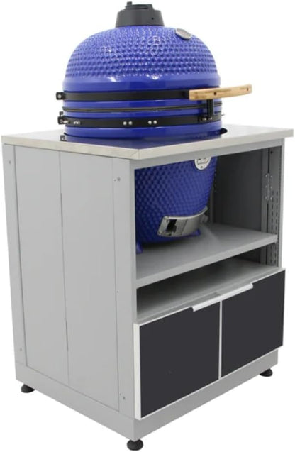 Blue Sky Outdoor Living, OKC3024GKDG, 30-Inch Kamado Grill Cabinet, Heavy-Duty Slate Gray Galvanized Steel Outdoor Kitchen Base, Weather-Resistant Storage