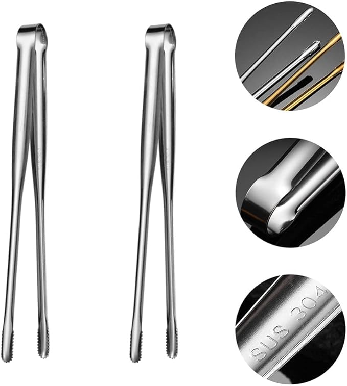 YARNOW Japanese Style Stainless Steel Barbecue Tongs 12 Inch Thickened Korean Grill Food Clamp for Outdoor Cooking and Steak Grilling