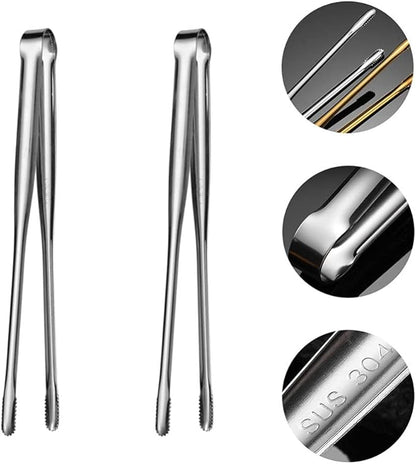 YARNOW Japanese Style Stainless Steel Barbecue Tongs 12 Inch Thickened Korean Grill Food Clamp for Outdoor Cooking and Steak Grilling