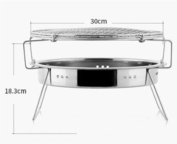 Portable Charcoal Grill Stainless Steel Mini Round BBQ Grill for Camping BBQ Grills Outdoor Barbecue Grill Charcoal Grills BBQ Camping Grill with Storage Bag,A-1
