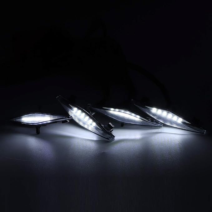 Grille Lamp LED Lights Bright Light for Pro 2014-2019 ABS Plastic 4 Pcs (White Case)