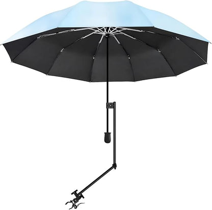 UPF 50+ Beach Umbrella with Adjustable Universal Clamp
