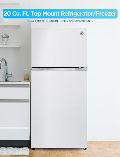 Commercial Cool 20 Cu. Ft. Top Mount Refrigerator with Freezer, 2-Door Refrigerator with Top Freezer and Adjustable Temperature Control, Ice Maker Ready, Energy Star Certified, White | 2-Door Refrigerator with Top Freezer, Adjustable Temperature Contro...