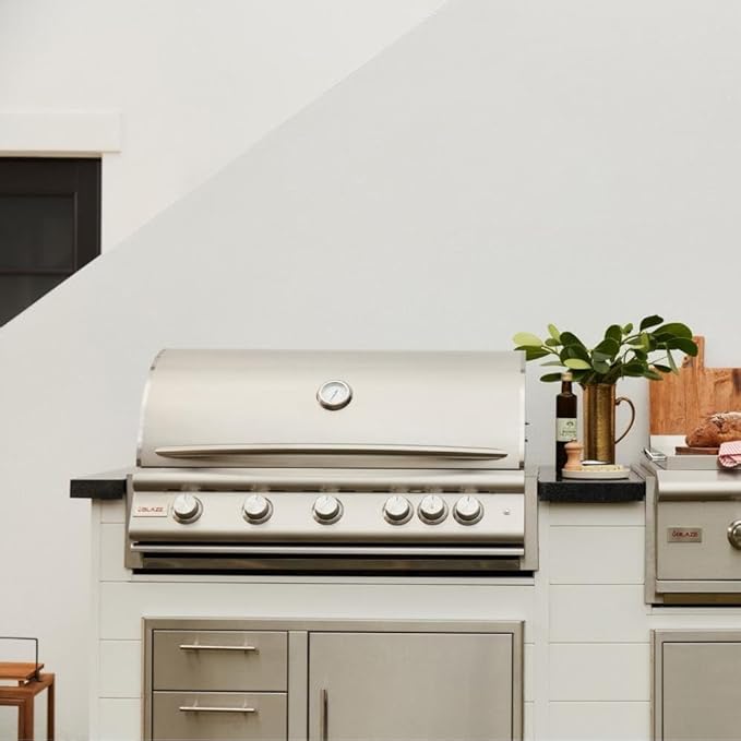 Blaze Premium LTE+ 40-Inch 5-Burner Built-In Natural Gas Grill | Stainless Steel Outdoor BBQ with Rear Infrared Burner, LED Control Knobs & Lift-Assist Hood | BLZ-5LTE3-NG