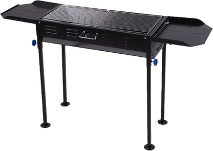 YYDS Charcoal Grill Folded Charcoal BBQ Grill Set,Stainless Steel Large BBQ Charcoal Grill Smoker Barbecue for Outdoor Cooking Hiking Picnics BBQ Grill