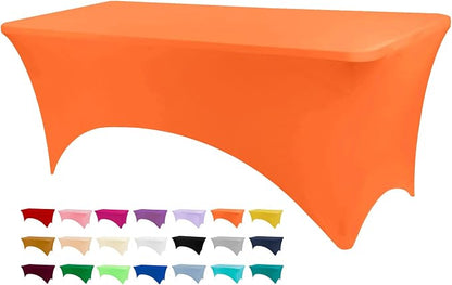 BDDC 4ft Stretch Spandex Fitted Table Cloth for 4 Foot Tables | GRS-Certified Eco-Friendly Fabric, Elastic Fit Rectangle Tablecloth, Washable, Wrinkle-Free, For Events & Parties