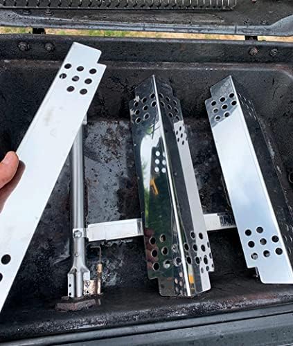 S9116A(3-Pack) S1678A (3-Pack) 15 1/16" Stainless Steel Heat Plate,Crossover Tubes and Burner Replacement for Gas Grill Models Charbroil 463722313, Charbroil 463722314 and Charbroil 463742111