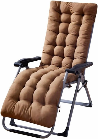 Patio Chaise Lounger Cushion， Rocking Chair Sofa Cushion with 6 Ties， Thick Padded Swing Bench Cushion， Zero Gravity Chair Cushion61x19x3in (Coffee)