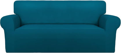 PureFit Oversized Loveseat Covers Couch Covers for Sofa Peacock Blue
