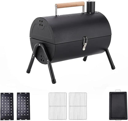 Portable Charcoal Grill,Tabletop Charcoal BBQ Grill For Outdoor Cooking Camping,Picnics,Backyard,(Black)