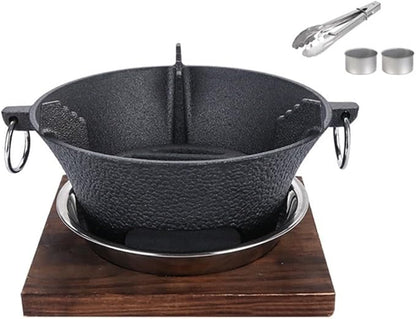 Cast Iron Charcoal Grill, Portable Korean Cooktop Japanese Barbecue Grill Oven Heavy Duty Camping Barbecue Tool BBQ Charcoal Stove(19.5cm)