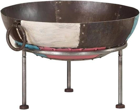 21.7 Inch Iron Fire Pit, Portable Outdoor Fire Bowl for Backyard, Patio, and Garden Heating with Three Sturdy Legs and Convenient Handles