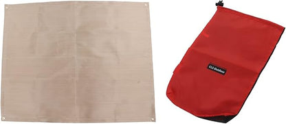 Topyond Outdoor Camping Fireproof Mat, Portable Fibreglass Flame Retardant Cloth, Picnic BBQ Insulation Mat with Storage Bag for Outdoor Wood Burning Fire Pit and BBQ Smoker(Small)