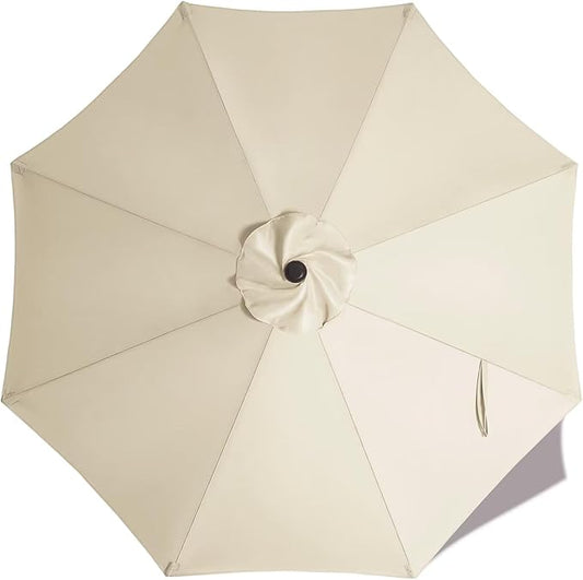ABCCANOPY 9ft Outdoor Umbrella Replacement Top Suit 8 Ribs (Light Beige)