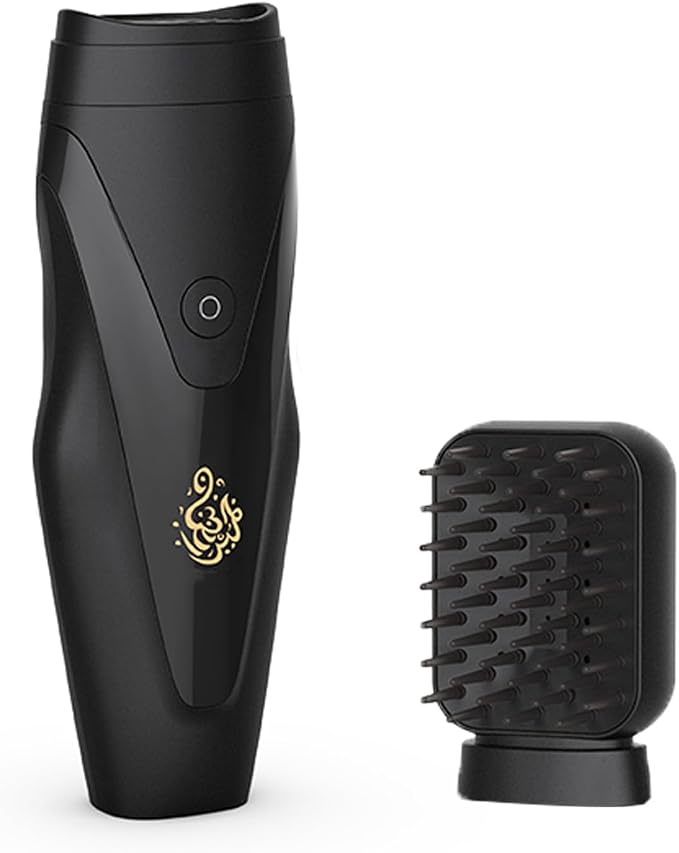 Rechargeable Arabian Electric Incense Burner, 2-in-1 Handheld Incense Comb, USB Electric Aroma Diffuser, Portable Fragrance Burner for Home, Travel, Muslim Ramadan Gift. (Black)