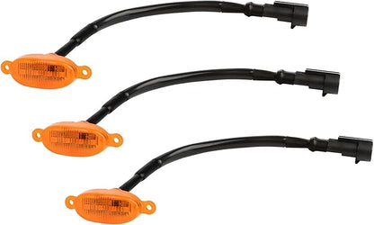 x xotic tech 3pcs Amber Lens Front Grille Marker LED Light Lamps w/Harness Wiring OE Fit Compatible with Ford F-150 F150 Raptor 2010-2014 & 2017-up(Amber 12-SMD)