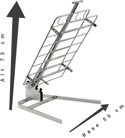 Argentine Asado Cross - Asador Criollo Estaca with Adjustable Base, Asado a la Cruz, BBQ Grill, Robust Design, Argentina grill outdoor, Includes Rotatable Cross, Durable Iron Construction