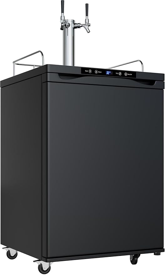 EdgeStar KC3000TWIN Full Size Dual Tap Kegerator with Digital Display - Black
