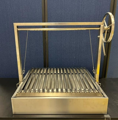Santa Maria Grill Built in BBQ Cooking Grill -Argentine Barbecue V grate adjustable height- 36 by 26 inch