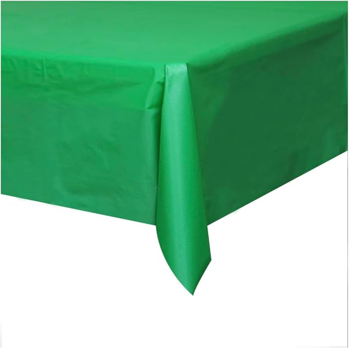 Emerald Green Solid Rectangular Plastic Table Cover (54" x 108") 1 Count - Elegant Design & Premium Quality, Ideal For Parties, Events & Everyday Use