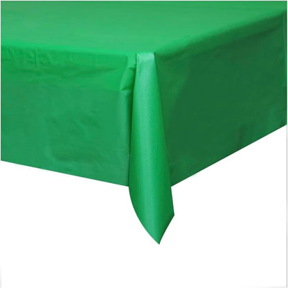 Emerald Green Solid Rectangular Plastic Table Cover (54" x 108") 1 Count - Elegant Design & Premium Quality, Ideal For Parties, Events & Everyday Use