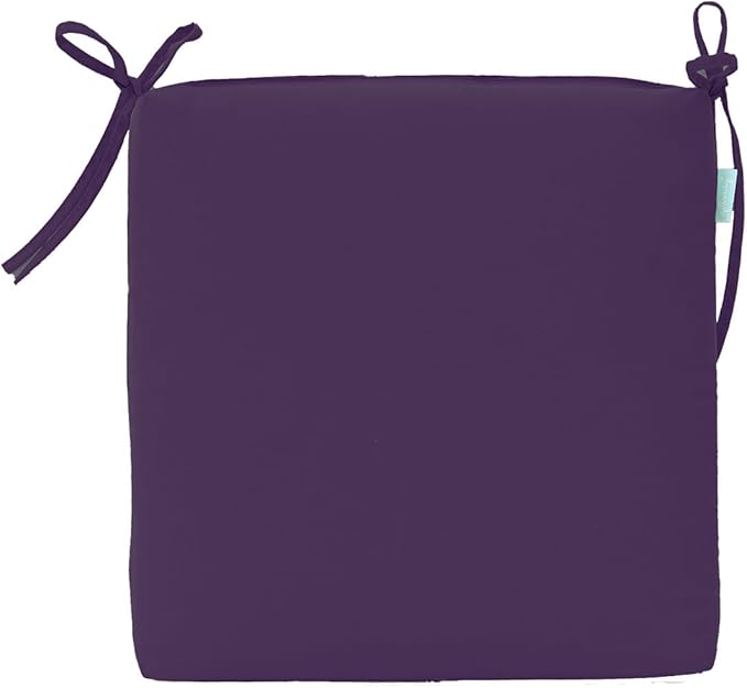 QILLOWAY Outdoor Indoor Chair Pads,Seat Cushions, Square Foam Dining Chair Patio Cushion Set of 4, All Weather, 17" Lx17 Wx3 D(Purple)
