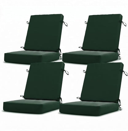 California Umbrella Outdoor Dining Chair, Set of 4 Patio Seat Cushions, 20 x 40 Inch, Premium Outdoor Memory Foam, Fade Resistant, Sunbrella Fabric, Fabric Ties, Forest Green