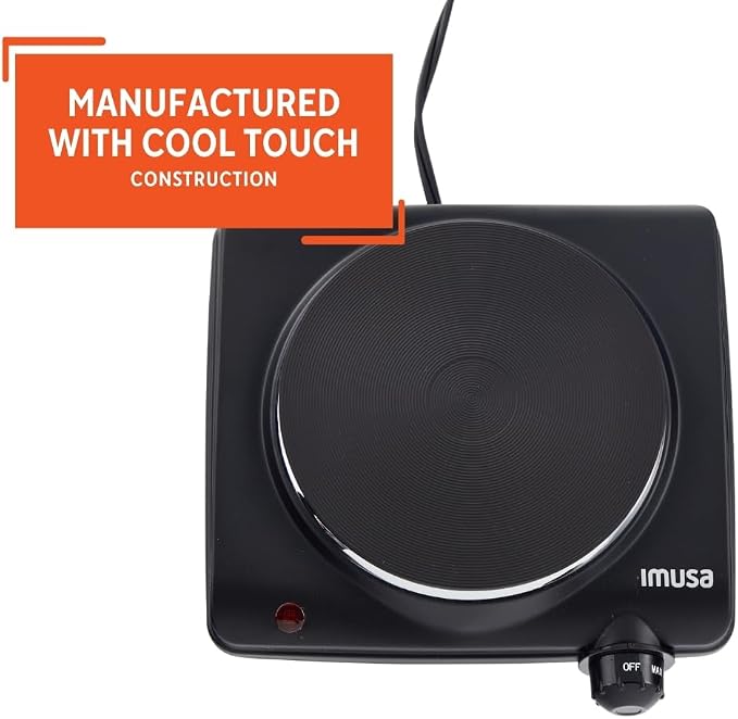 IMUSA Single Electric Hot Plate, Black (Pack of 3)