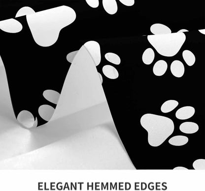 TKS MITLAN Dog Paw Tablecloth 60x84 Inch Rectangular Black White Cat Footprint Dog Paw Prints Oblong Table Cloth Kitchen Table Decorations for Home Dinner Party