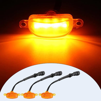 Amber LED Grille Light Kit with Wiring Harness Compatible with Ford F-150 Aftermarket Grilles 2004-2019, Amber Lens Amber Lights
