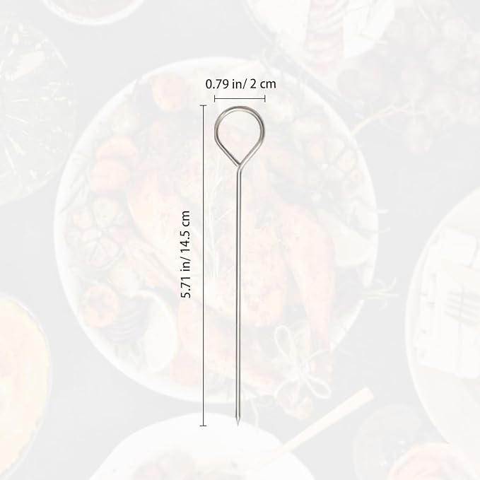15 Pcs Stainless Steel metal skewers, 5.8 Inch Turkey Lacers, Wraps Turkey Lacers, Kabob Skewers Stainless, for Meat Trussing, Shish Kebob