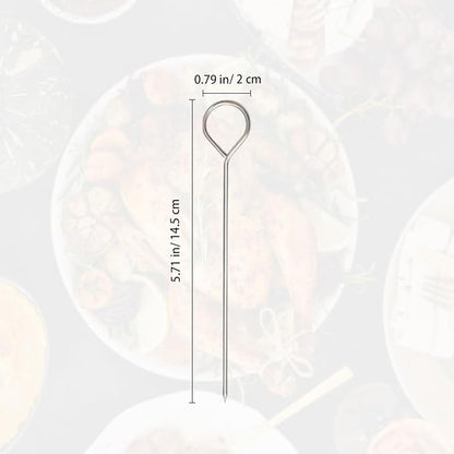 15 Pcs Stainless Steel metal skewers, 5.8 Inch Turkey Lacers, Wraps Turkey Lacers, Kabob Skewers Stainless, for Meat Trussing, Shish Kebob
