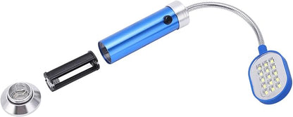 Magnetic Gooseneck Lamp, 360 Adjustable High Brightness LED Work Light with Weather Base for Fishing BBQ Camping (Blue)