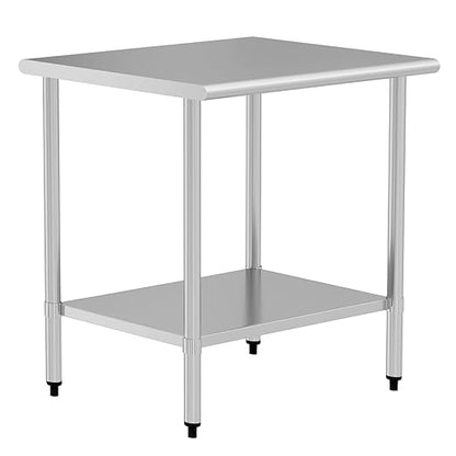 Stainless Steel Table for Food Prep & Work 30 x 36 inches Utility Table with Adjustable Undershelf, Commercial Workstation in Kitchen, Garage, Outdoor BBQ