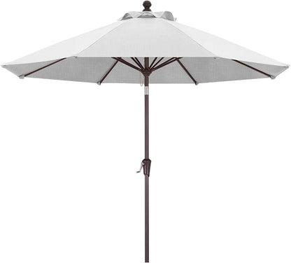 MASTERCANOPY 9ft Olefin 5-Year-Non-Fading Patio Umbrella White | UV/Water/Fade-Resistant Canopy, Vented Top, 8 Fiberglass Ribs – Ideal For Deck, Yard, Market