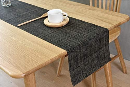 Zupro Placemats for Dining Table Washable Heat-Resistant Non-Slip Table Mats Woven PVC Vinyl Kitchen Placemats for Everyday use or Holidays Dinner BBQs Indoor and Ourdoor Use. (1, ZQ-Hemp Black)