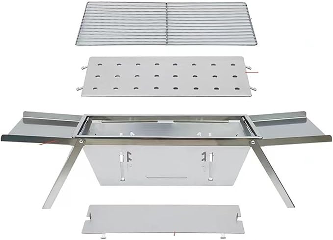 Charcoal Grills Stainless Steel Folding Barbecue Stove Home Outdoor Charcoal Skewers Portable Barbecue Grill Foldable Barbecue Stove Outdoor Grill