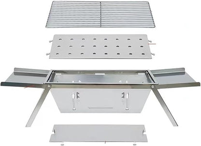 Charcoal Grills Stainless Steel Folding Barbecue Stove Home Outdoor Charcoal Skewers Portable Barbecue Grill Foldable Barbecue Stove Outdoor Grill