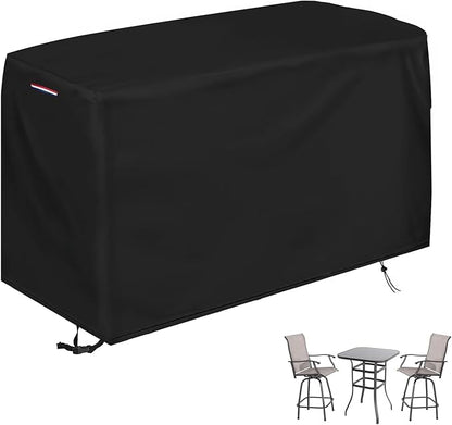Patio Waterproof Swivel Bar Set Covers, 70" L x 32" W x 47" H | Outdoor Bar Height Set Cover for Patio Bistro Sets 3 Piece Table and Chairs, 600D Outdoor Bars Height Dining Sets Cover