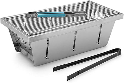 Folding barbecue grill outdoor mini barbecue stove household charcoal skewers single barbecue equipment small field stove 1 second folding portable storage 304 grilling net removable and washable