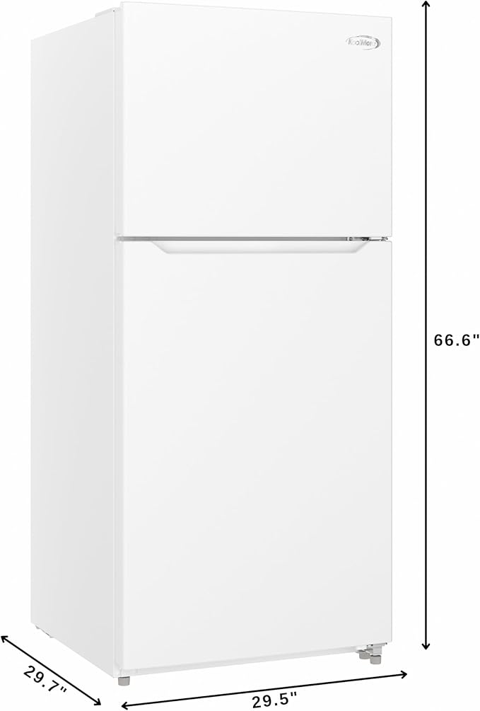 KoolMore 30 Inch 18 Cu Ft Top Freezer Refrigerator, White, Freestanding Full Size Fridge Freezer for Home Kitchen or Garage