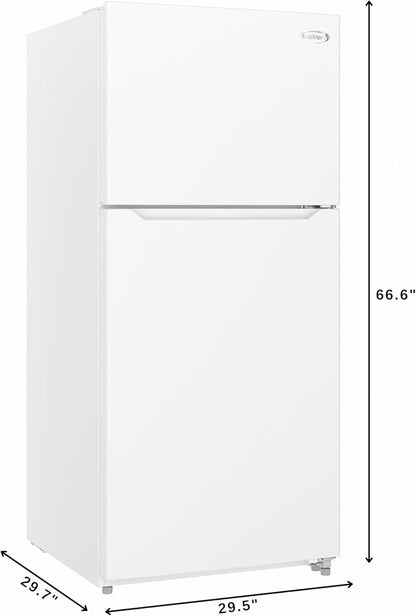 KoolMore 30 Inch 18 Cu Ft Top Freezer Refrigerator, White, Freestanding Full Size Fridge Freezer for Home Kitchen or Garage