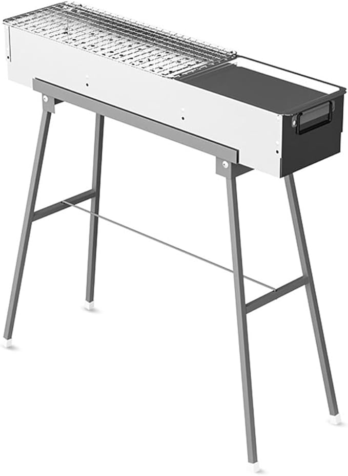 Barbecue Grill,Portable Charcoal Foldable Grill, 80cm Grills Outdoor Cooking for Travel, Camping Smoker BBQ Grill for Outdoor Cooking,Camping,Backyard (Color : /Silver, Size : B)