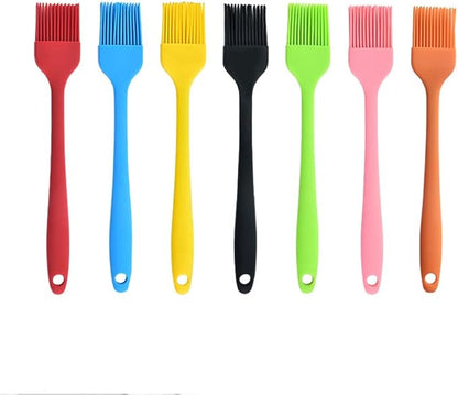 Silicone brush, Oil Brush for BBQ Kitchen Cooking Baking and Grilling (2 PCS,pink&red)